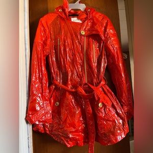 Orange Rain Jacket with Hood